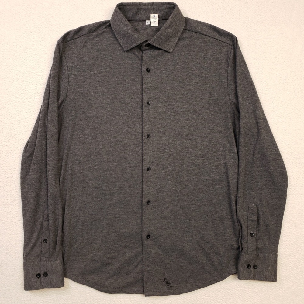 State and Liberty Casual Button Down Shirt Men XL Gray Athletic 4-Way Stretch